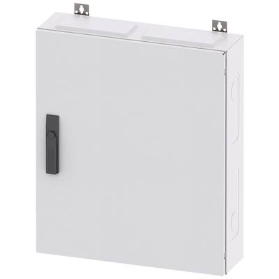 Boîtier électrique rectangulaire gris avec poignée noire, adapté aux applications intérieures.
