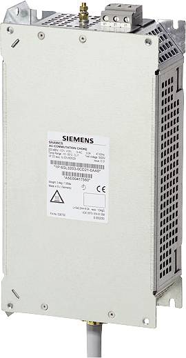 Un appareil électrique rectangulaire portant une étiquette affichant des informations techniques et le logo Siemens.