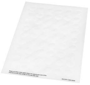 Une feuille avec de petits cercles en relief à sa surface, probablement destinés à protéger ou à structurer des objets.
