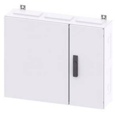 Coffret électrique blanc, monté sur un mur, avec deux portes et une poignée noire, pour un câblage ordonné.