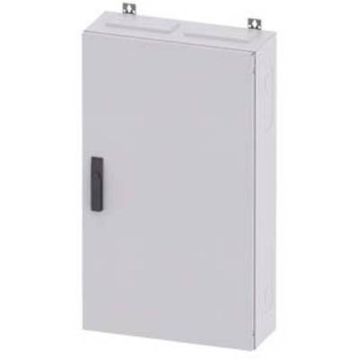 Boîtier électrique gris avec poignée noire. Deux rails métalliques en haut pour la fixation. Forme rectangulaire, adapté pour un montage intérieur.