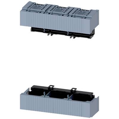 Deux boîtiers de connecteurs en gris, avec quatre sections segmentées en haut, et trois compartiments ouverts pour les câblages en bas.