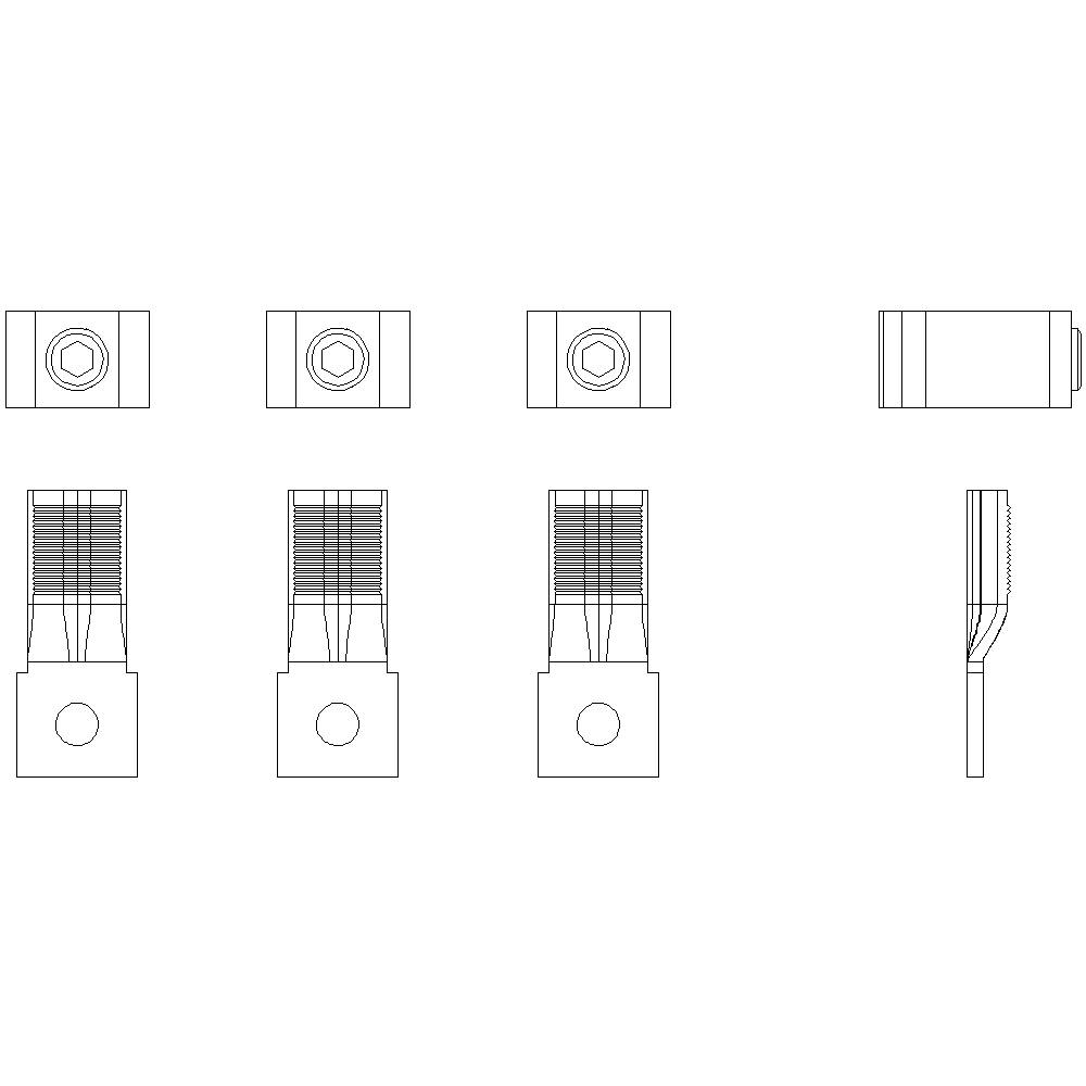 Dessin de cinq composants techniques différents, vus sous différents angles. L'accent principal est mis sur la construction et la forme.