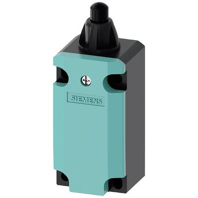 Un interrupteur turquoise de Siemens avec un bouton noir, utilisé pour les commandes industrielles.