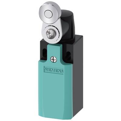Un interrupteur de sécurité électromagnétique Siemens en vert et noir, avec un levier en haut.