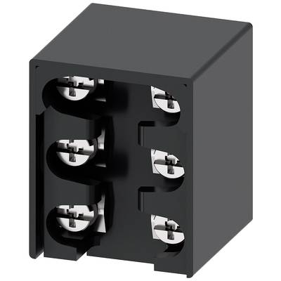 Boîtier rectangulaire noir, contenant six contacts métalliques ronds, disposés de manière symétrique.