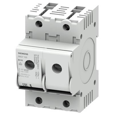 Disjoncteur Siemens, modèle 5SG7 123, 63A. Utilisé pour la protection contre les surintensités et les courts-circuits dans les installations électriques.