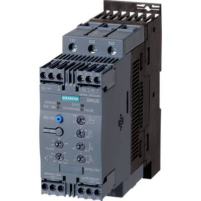 Contacteur électrique Siemens de la série Sirius, bleu et gris, avec plusieurs connexions et éléments de commande sur la face avant.