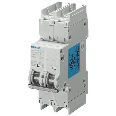 Disjoncteur électrique à deux mécanismes de commutation. Étiqueté 'Siemens' avec des détails techniques.