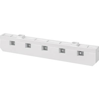 Support de bloc blanc rectangulaire avec cinq découpes carrées réparties uniformément sur la face avant.