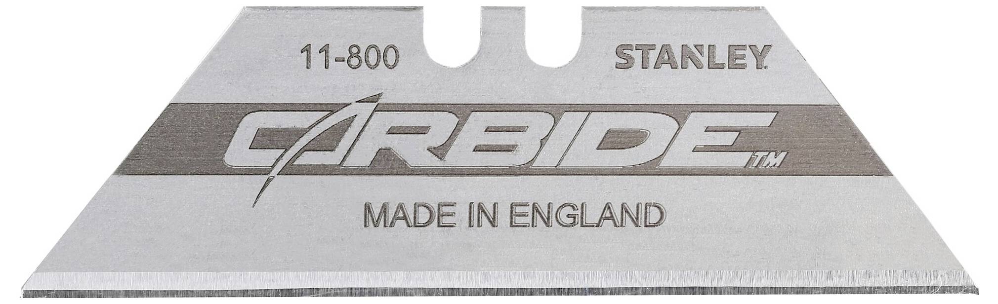 Lame de carbure Stanley avec l'inscription 'MADE IN ENGLAND', numéro de modèle 11-800.