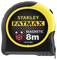 Un mètre ruban Stanley FatMax jaune et noir avec fonction magnétique et une longueur de 8 mètres.