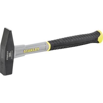 Marteau avec manche noir et jaune. L'inscription 'Stanley 300g' est visible sur la tête du marteau.
