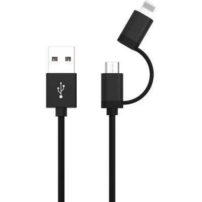 Ansmann Câble USB 1.20 m noir connecteur aluminium, gaine TPE 1700-0082-0