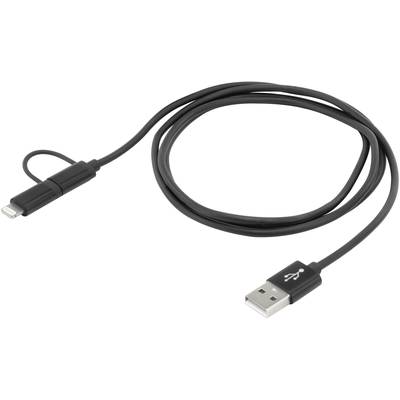 Ansmann Câble USB 1.20 m noir connecteur aluminium, gaine TPE 1700-0082-2