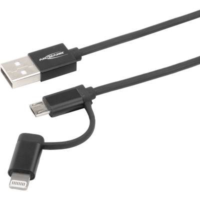 Ansmann Câble USB 1.20 m noir connecteur aluminium, gaine TPE 1700-0082-3