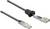 Câble adaptateur USB-C vers USB-A, montrant les connecteurs et un circuit imprimé pour les fonctions d'adaptation.