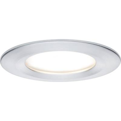 Luminaire encastré avec cadre argenté et lumière centrale circulaire, adapté aux installations plafonnières dans des espaces intérieurs contemporains.