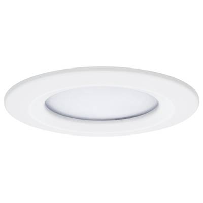 Luminaire encastré blanc au design rond et épuré ; éclaire efficacement les espaces intérieurs.