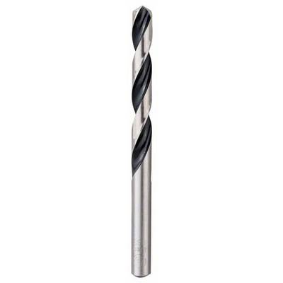 Foret métallique à deux rainures spirales noires, adapté pour percer des surfaces métalliques.