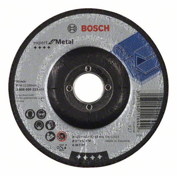 Bosch Accessories 2608600223 2608600223 Disque à ébarber à moyeu déporté Diamètre 125 mm Ø de perçage 22.23 mm métal 1 pc(s)