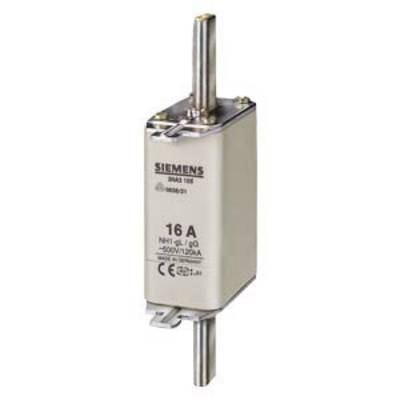 Un insert de fusible cylindrique de la marque Siemens portant l'inscription '16 A 500 V/1250 A', adapté aux applications industrielles.