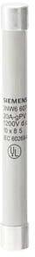 Un fusible cylindrique blanc de Siemens portant l'inscription '5SW8' et le logo UL, utilisé pour la protection électrique.