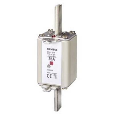 Disjoncteur blanc Siemens, 3NA3 214, 35A, avec connexion métallique supérieure et inférieure, adapté aux applications industrielles.