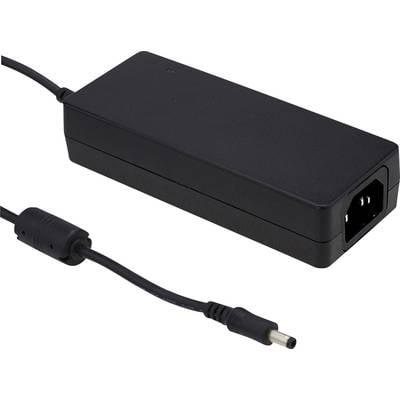 Chargeur d'ordinateur portable noir avec adaptateur secteur et câble de connexion, prêt à alimenter un appareil.