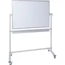 Tableau blanc mobile Dahle (l x H) 1500 mm x 1000 mm blanc laqué tournant, les deux côtés sont utilisables, boîte de ran