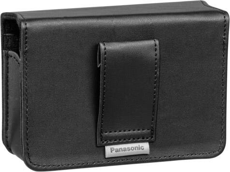 Étui noir Panasonic pour appareil photo avec boucle de ceinture, adapté aux appareils photo compacts. Robuste et protecteur.