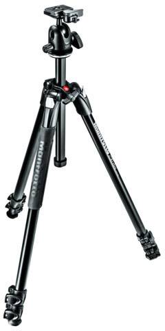 Manfrotto Manfrotto 290 XTRA Stativ-Kit Alu 3 Segm Trépied 3/8 pouce, 1/4 pouce Hauteur de travail=40 - 170 cm noir-0