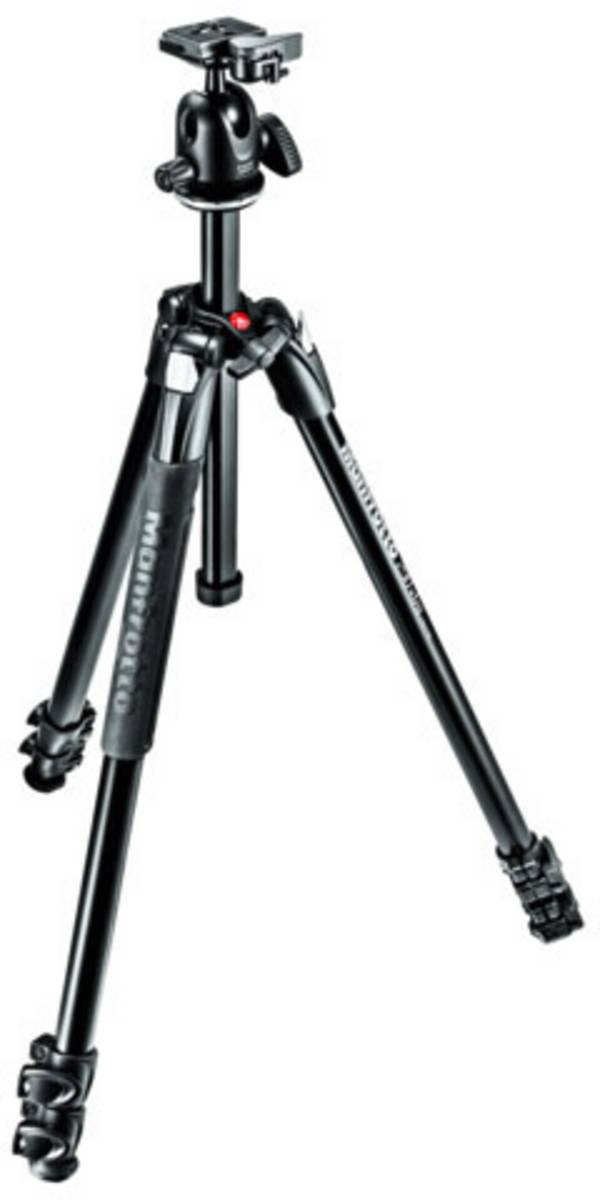 Manfrotto Manfrotto 290 XTRA Stativ-Kit Alu 3 Segm Trépied 3/8 pouce, 1/4 pouce Hauteur de travail=40 - 170 cm noir
