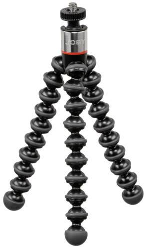 Trépied noir flexible avec des jambes articulées, adapté aux appareils photo. Idéal pour les surfaces inégales et les positionnements polyvalents.