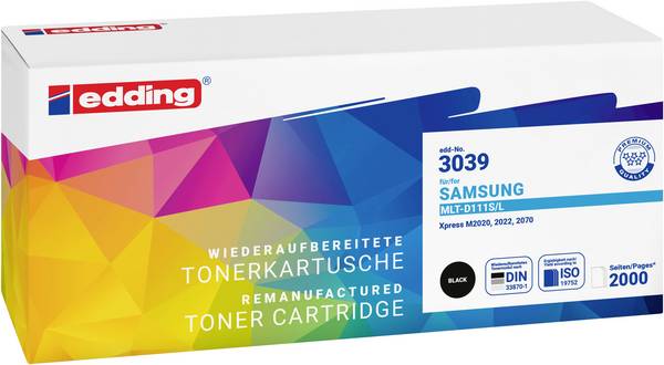 Edding Toner remplace Samsung MLT-D111S+L compatible  noir 1500 pages EDD-3039 18-3039