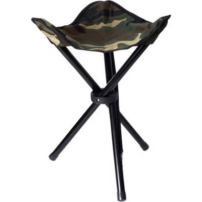 Tabouret trépied avec assise camouflage.