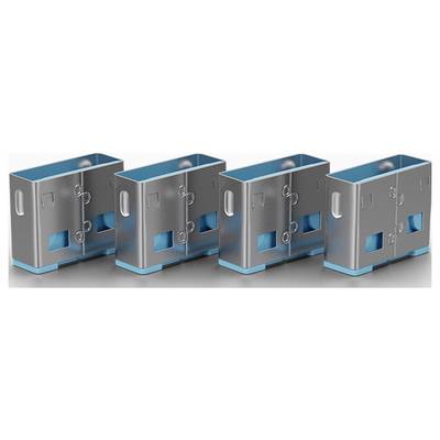 LINDY Verrouillage de port USB USB-Lock + Key jeu de 4 bleu fermeture à clé avec 1 clé 40452-1