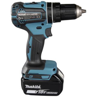 Visseuse-perceuse Makita en bleu et noir avec batterie lithium-ion 18V, adaptée aux travaux de bricolage et aux projets de construction.
