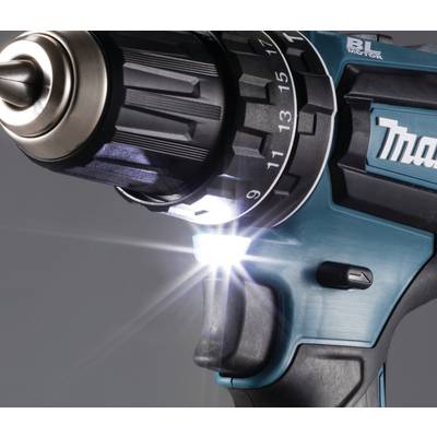 Perceuse-visseuse en gros plan, brillante avec tête de perçage rotative. Outil pour travaux de bricolage ou applications professionnelles.