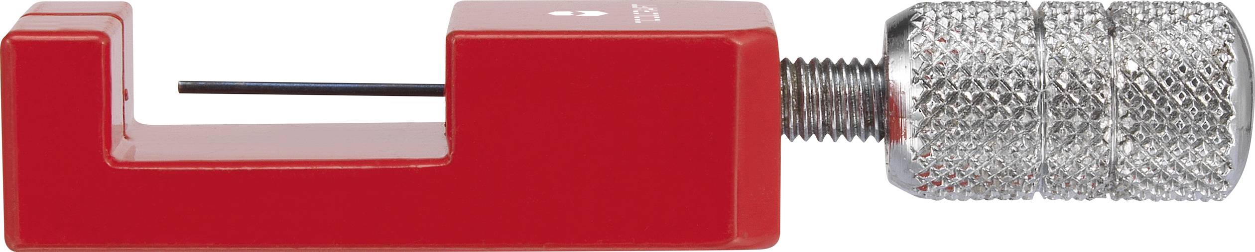 Coupe-tube avec boîtier rouge et poignée striée argentée, adapté pour couper précisément des tubes fins.