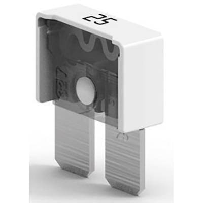 Voici la traduction en français :<br><br>« Fusible de 25 ampères » – montre un fusible plat transparent portant l'inscription 25, typique de l'utilisation dans les automobiles.