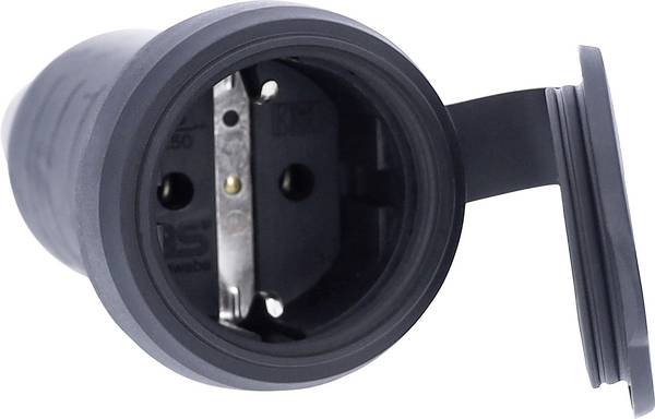 AS Schwabe 60419 Fiche électrique femelle avec terre 230 V noir IP44