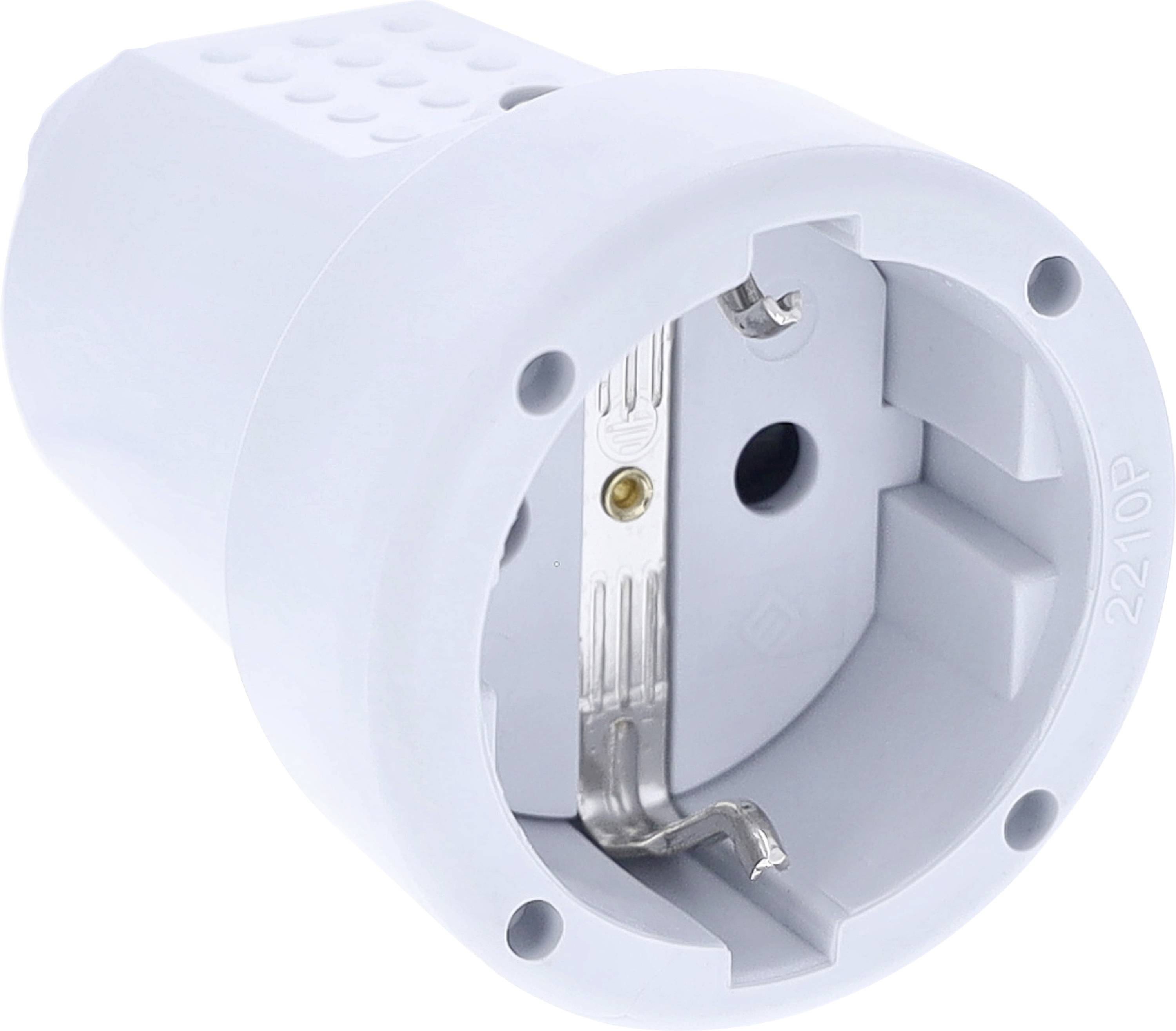 AS Schwabe 62223 Fiche électrique femelle avec terre PVC 230 V gris IP20-0