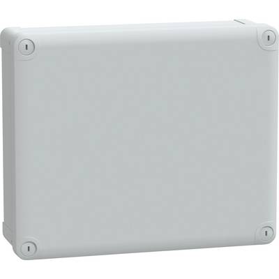 Un boîtier de jonction électrique rectangulaire blanc, aux angles arrondis, conçu pour abriter les connexions de câblage en toute sécurité à l'intérieur comme à l'extérieur.