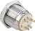 Un bouton-poussoir métallique avec marquage 12V et plusieurs broches à l'arrière. Adapté pour les circuits électroniques.