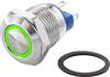 TRU COMPONENTS TC-7494656 TC-GQ12-AF-10E/J/G/12V/S Bouton-poussoir antivandalisme 48 V/DC 2 A 1 x Off/(On) à rappel vert IP65 1 pc(s)