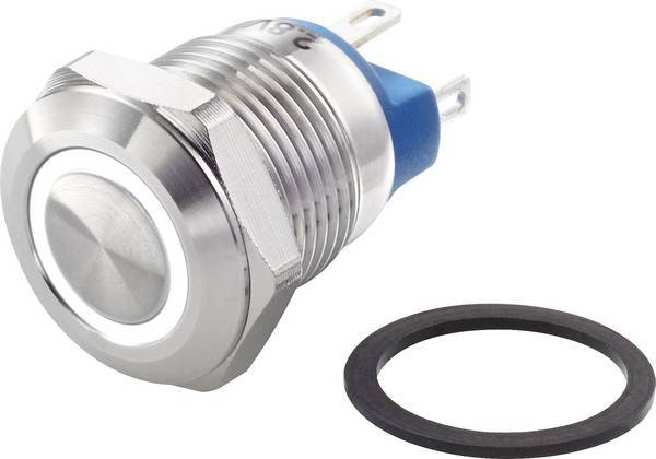 TRU COMPONENTS TC-7494664 TC-GQ12-AF-10E/J/W/12V/S Bouton-poussoir antivandalisme 48 V/DC 2 A 1 x Off/(On) à rappel blanc IP65 1 pc(s)