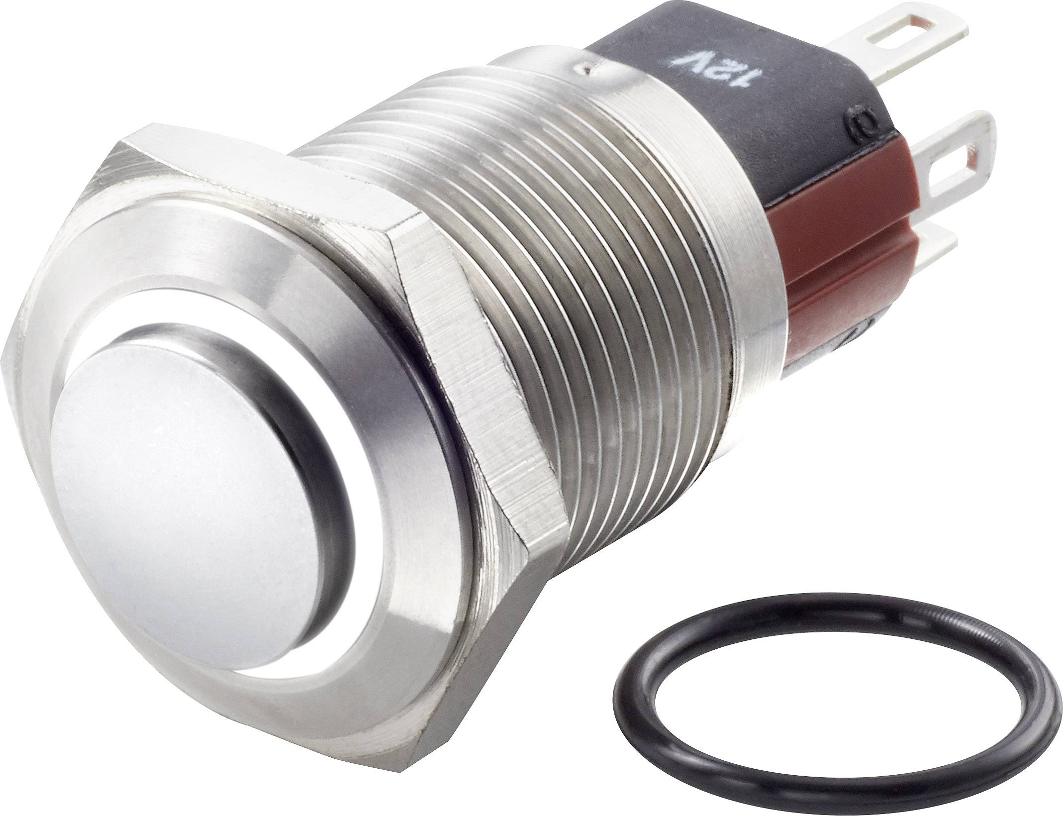TRU COMPONENTS TC-7495044 TC-GQ16-KH-11E/J/W/12V/S Interrupteur antivandalisme 48 V/DC 2 A 1 x Off/(On) à rappel blanc IP65 1 pc(s)