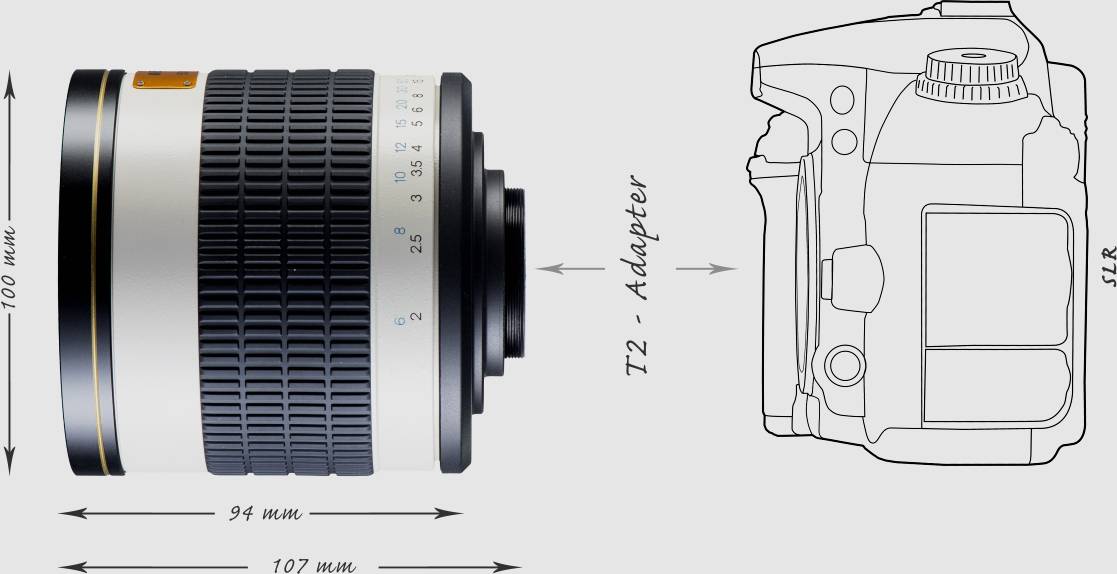 Miroir DSLR M42 Walimex Pro 500/6,3-5