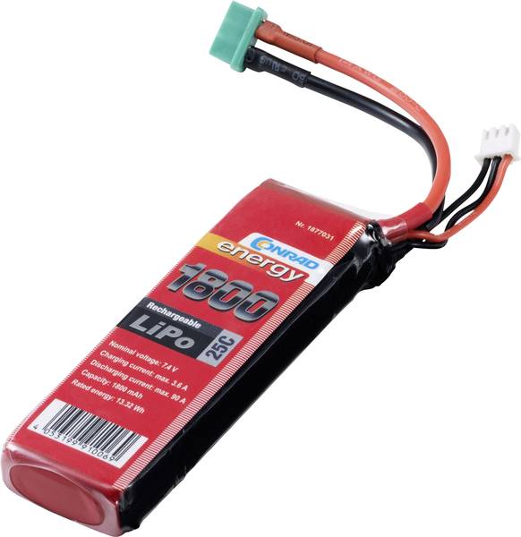 Pack de batterie (LiPo) 7.4 V 1800 mAh Conrad energy CE1877031 Nombre